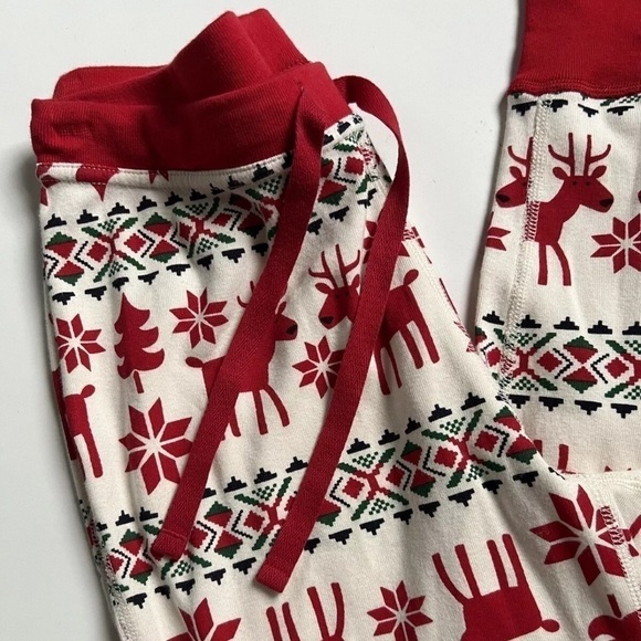 Hanna Andersson Reindeer Snowflake Christmas Pajama Jogger Pants Size XS - Picture 2 of 3